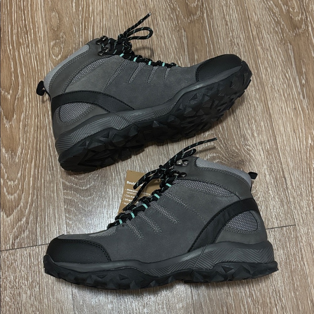 New! Women’s Pacific Mountain Boulder Mid Hiking Boot, gray/mint, 8 - Picture 3 of 9